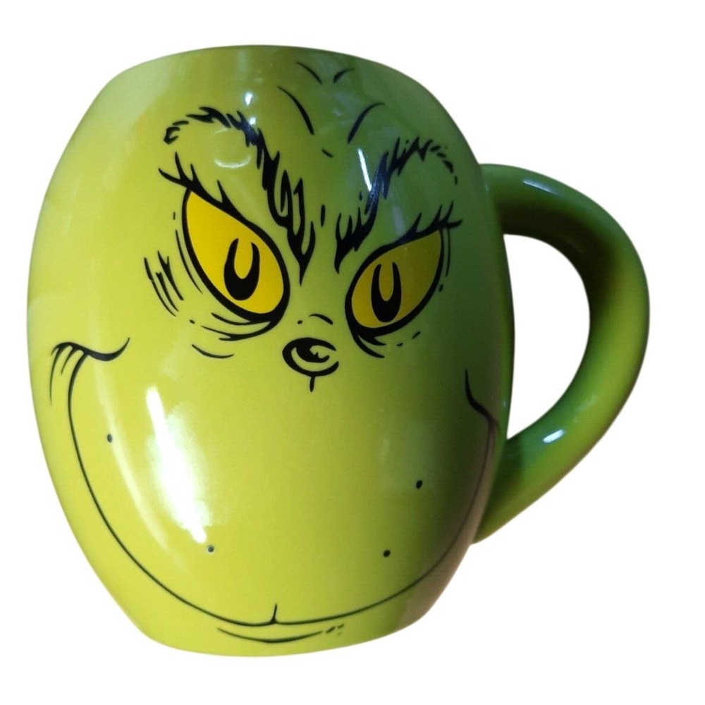 Dr Seuss The Grinch Merry Grinchmas Ceramic Mug Vandor 2014 Green Cindy Lou Who